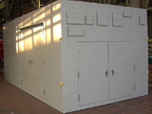 Acoustic enclosure with service doors